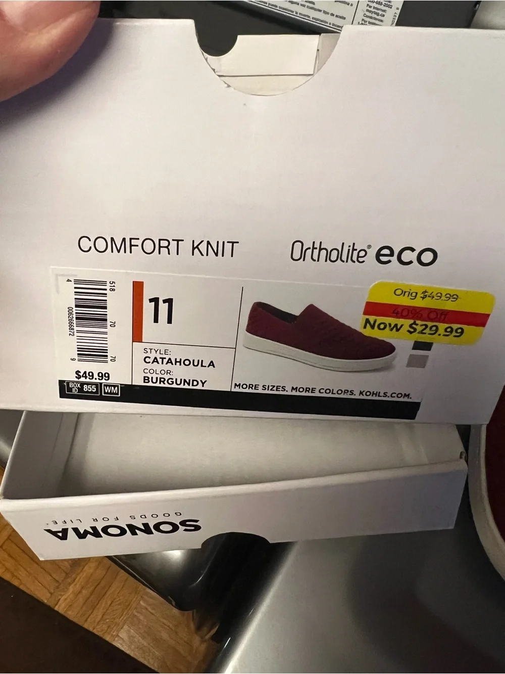 Sonoma Slip-On Knit Flats in Burgundy